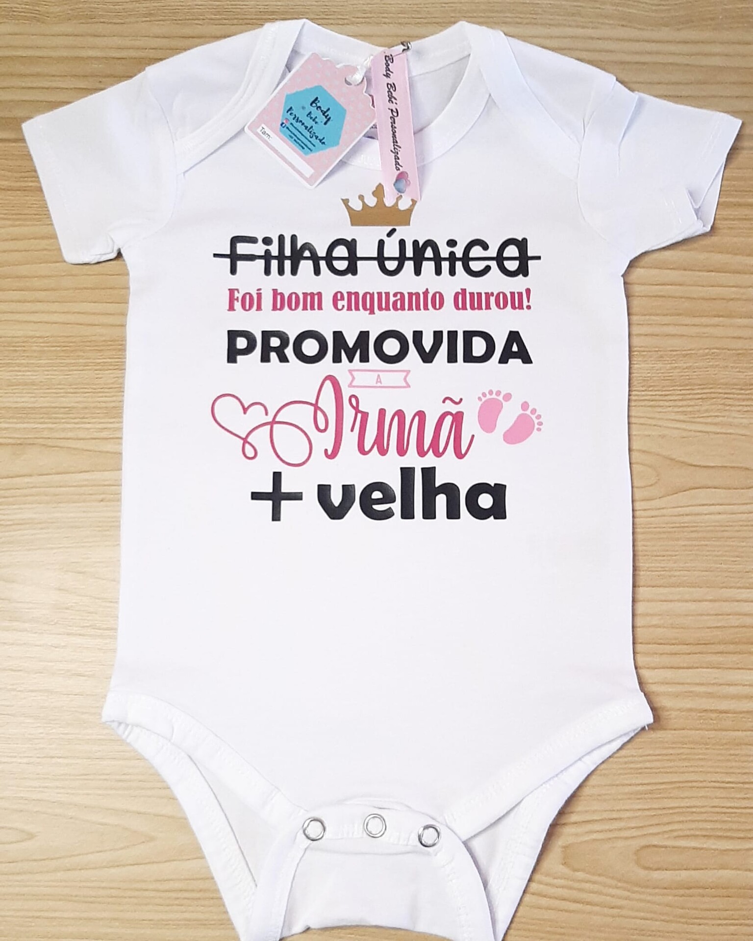 Body personalizado promovida a irmã mais velha 1 - Body para bebe