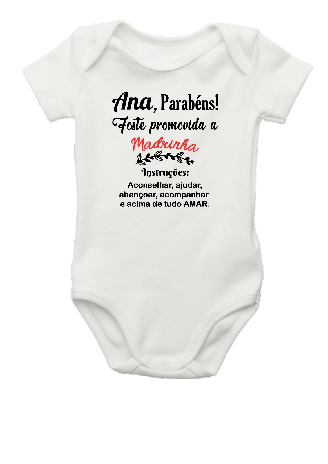 Body promovida a madrinha - body convite padrinhos - body anunciar gravidez