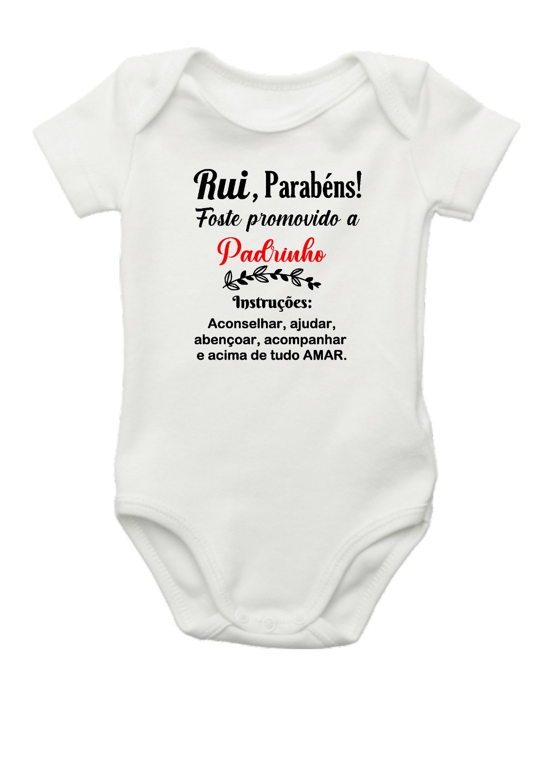 Body promovido a padrinho - body convite padrinhos - body anunciar gravidez