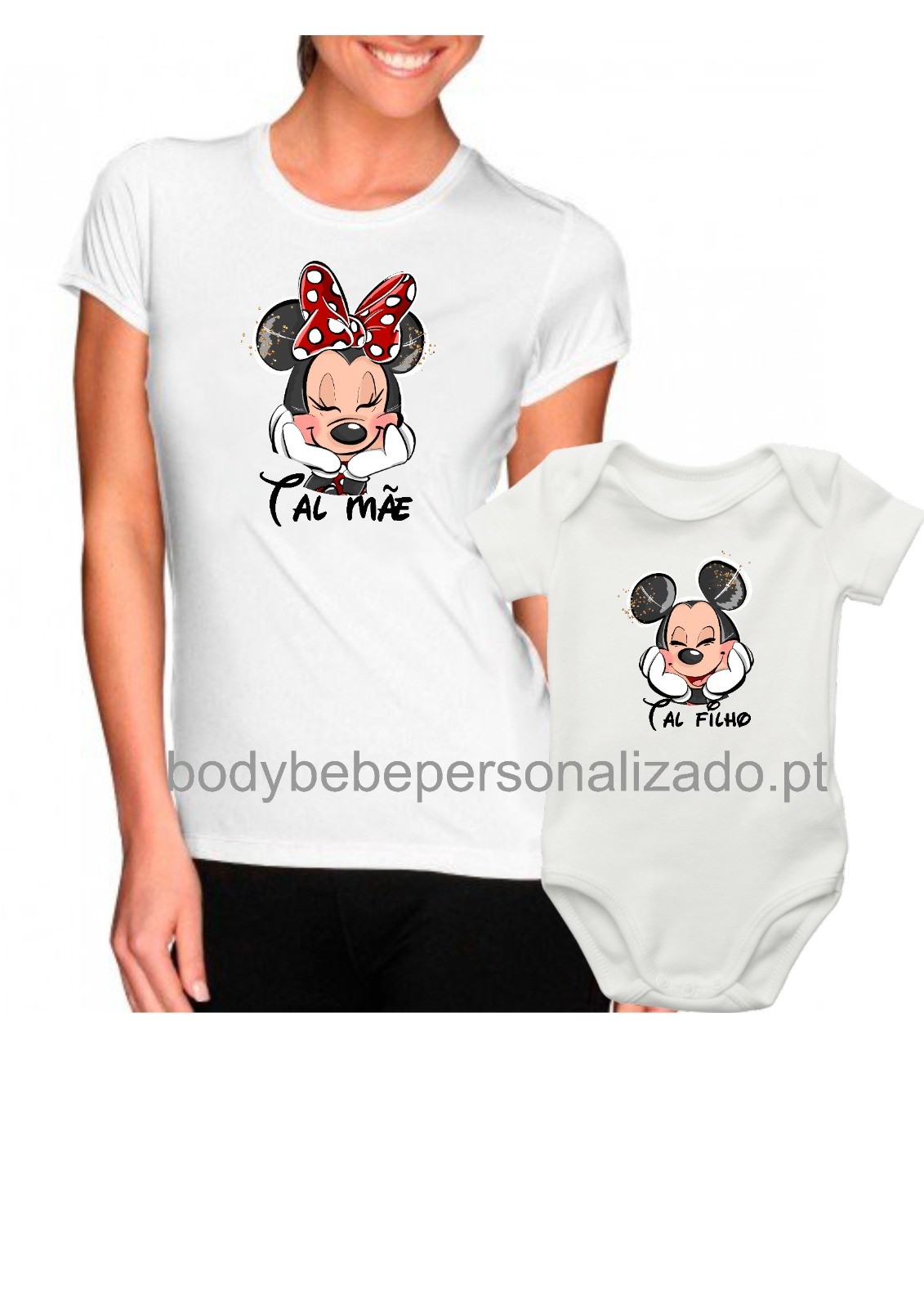 mae e filho mickey - body e tshirt dia da mae