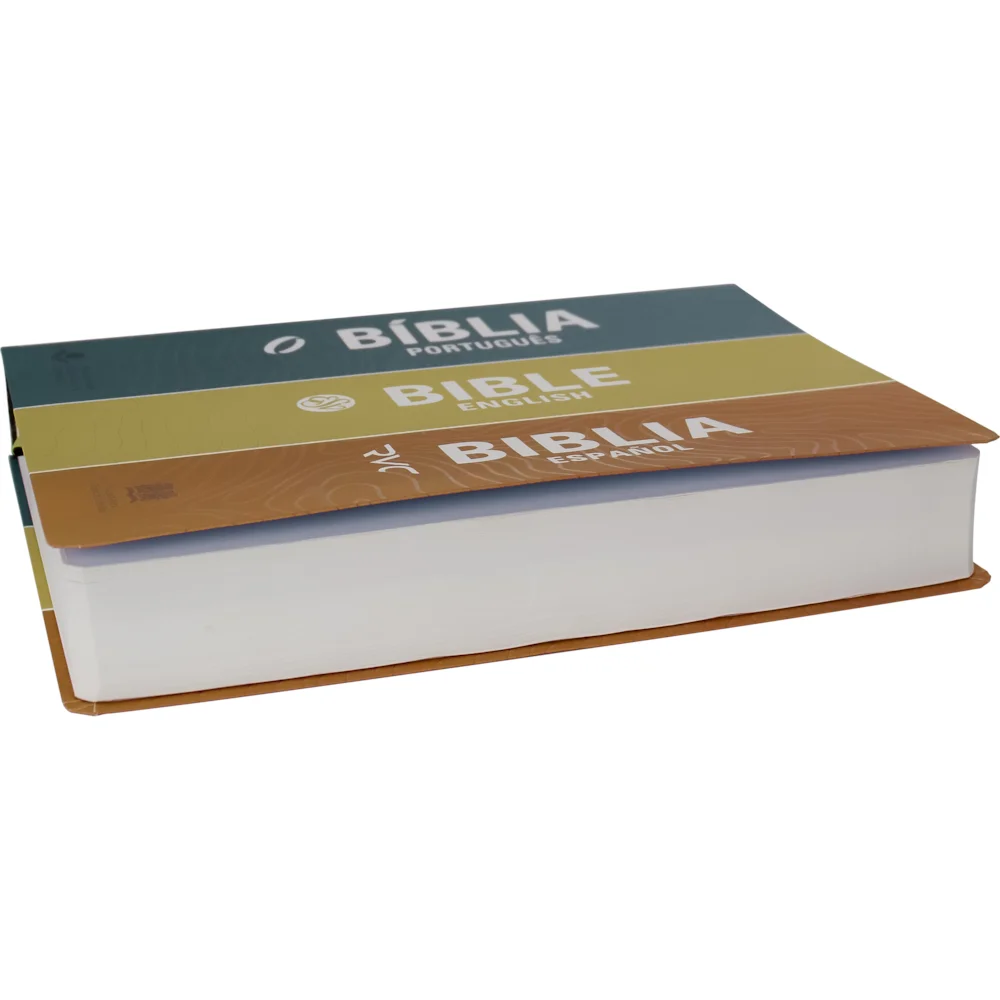 Bíblia Trilingue Português, Inglês e Espanhol NAA/ESV/RVC (Tricolor)