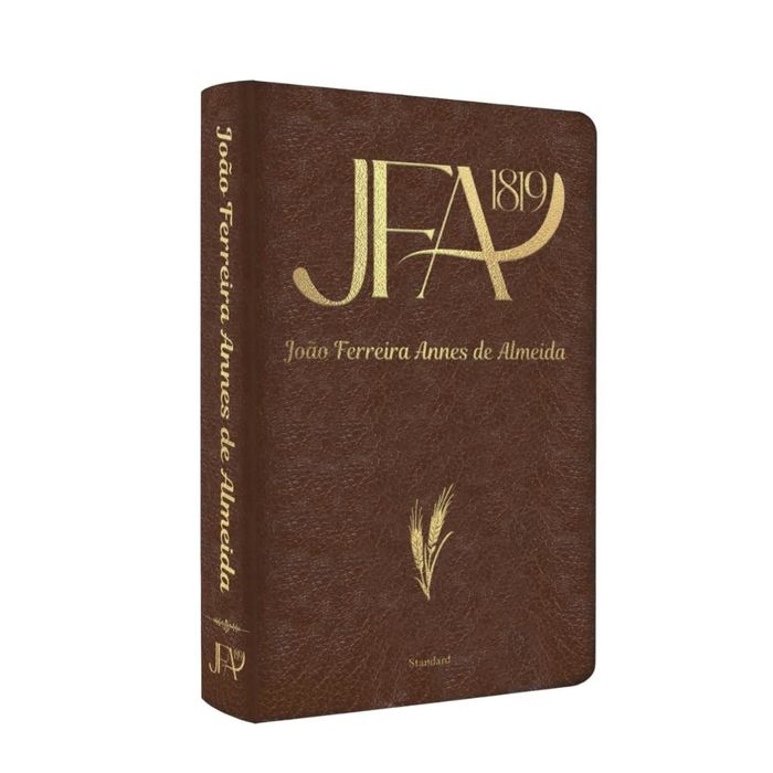 Bíblia Sagrada | JFA1819 | Standard | Letra Grande | Capa Flexível em Couro | Castanho