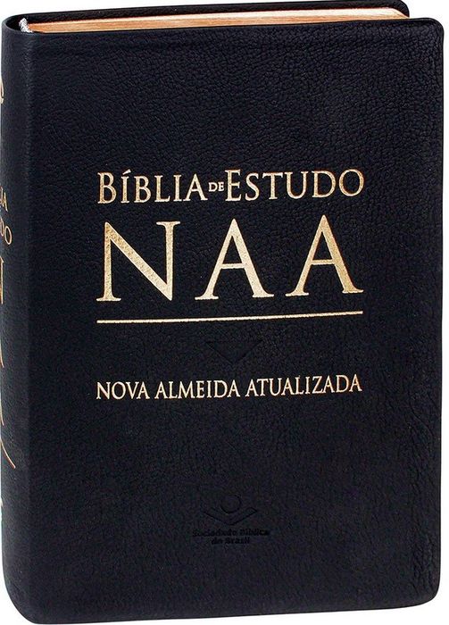 Bíblia de Estudo | NAA | Couro Legítimo | Preto