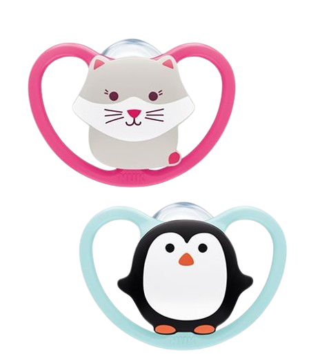 Nuk Chupeta Space Silicone 6-18m - Rosa/Azul
