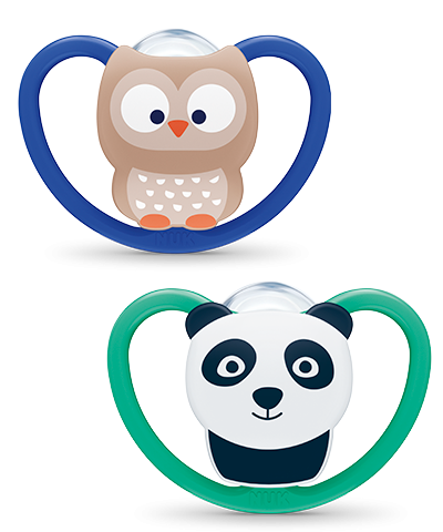 Nuk Chupeta Space Silicone 6-18m - Azul/Verde