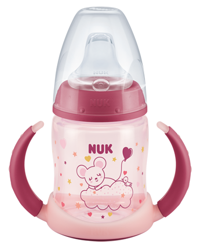 Nuk Biberão First Choice + 150ml Brilha No Escuro Bocal Silicone 6-18m - Rosa