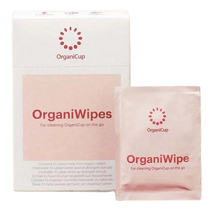 Organiwipes Toalhitas de Limpeza Copo Menstrual 10 Unidades