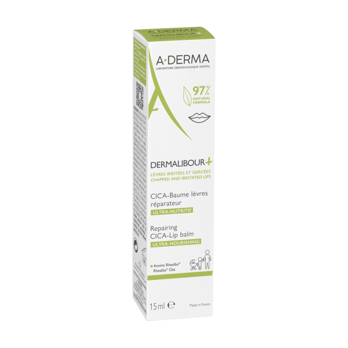 A-Derma Dermalibour+ Cica Bálsamo Reparador Lábios 15ml