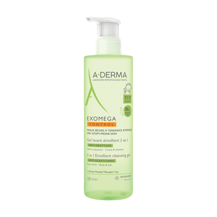  A-Derma Exomega Control Gel Corpo e Cabelo 500ml