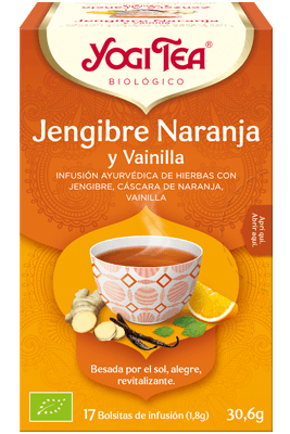 Yogi Tea Bio Gengibre Laranja Baunilha  17 saquetas
