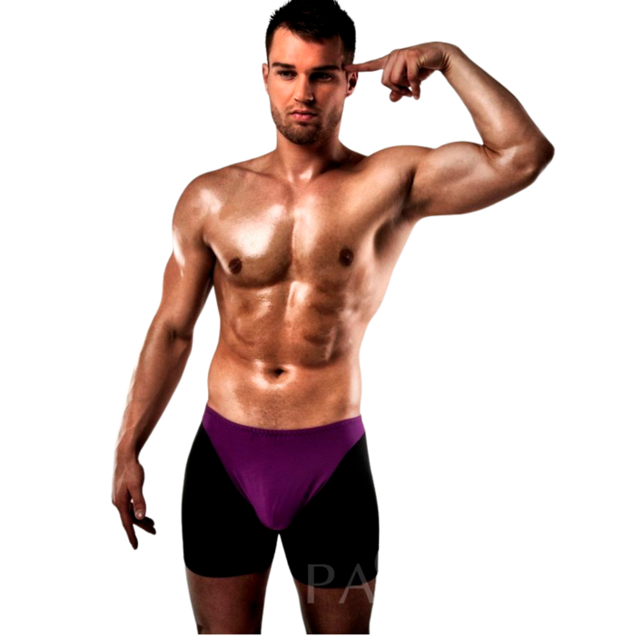 PASSION - BOXER 009 LILAC/PRETO LINGERIE ERÓTICA S/M