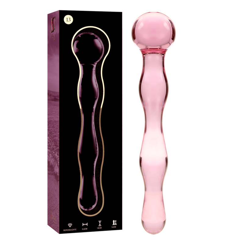 NEBULA SERIES BY IBIZA - MODELO 13 DILDO VIDRO BOROSILICADO ROSA 18 CM -O- 3.5 CM