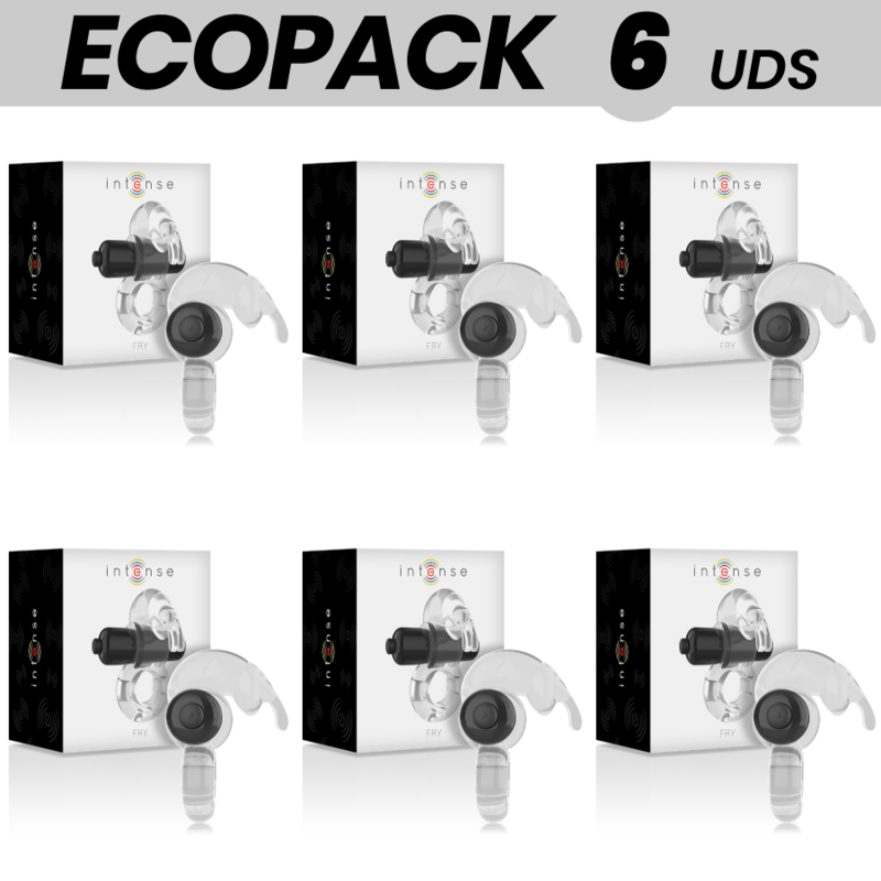 ECOPACK 6 UNIDADES - INTENSE ANEL VIBRADOR TRANSPARENTE FRITURA INTENSA