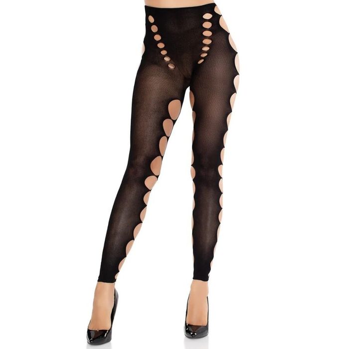 LEG AVENUE - MEIAS OPACAS SEM COSTURA COM RECORTE NOS PÉS PRETAS
