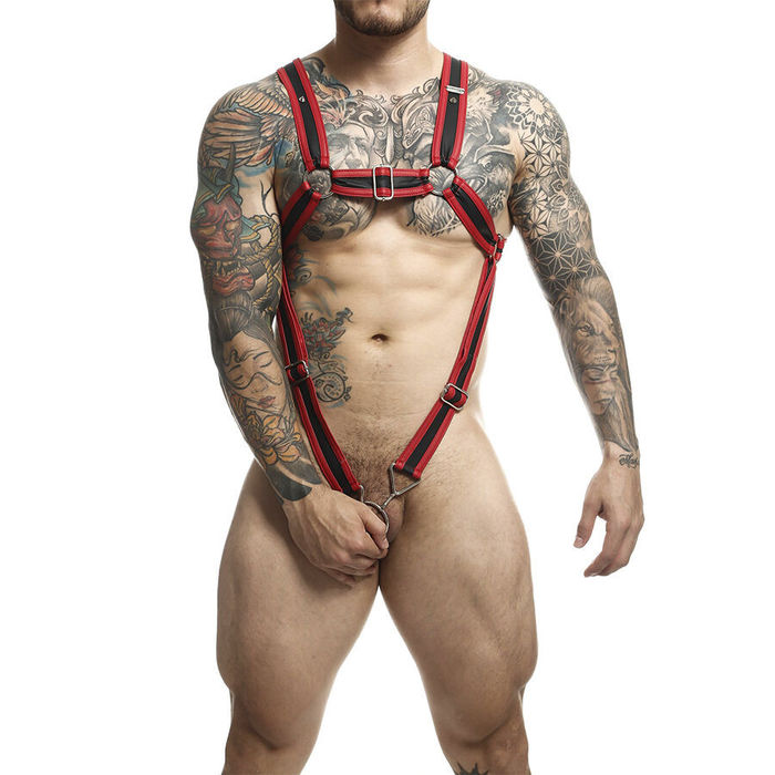 MOB - DNGEON RED CROSSED PENIS HARNESS TAMANHO ÚNICO