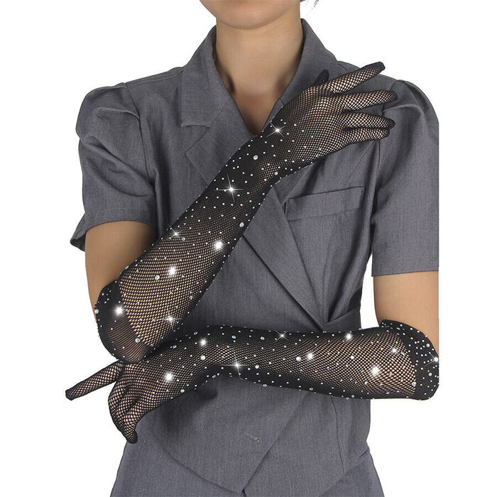 SUBBLIME - 957469 LUVAS SHINE TRANSPARENTES PRETAS S/M