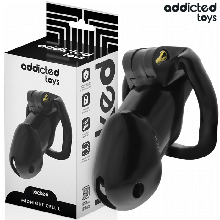 ADDICTED TOYS LOCKED - GAIOLA DE PÊNIS CELL MINDNIGHT TAMANHO L