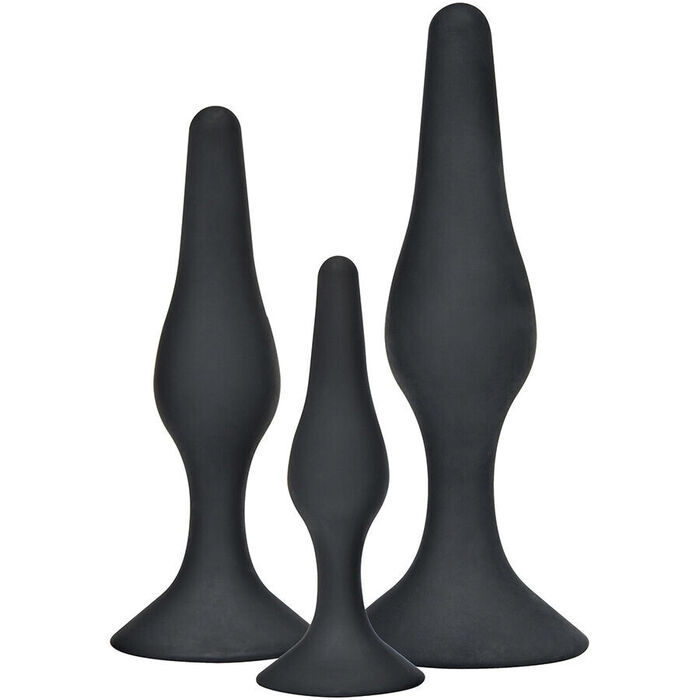 TOYJOY - ANAL PLAY CURVY COMPANIONS PLUG ANAL 3 PEÇAS PRETO