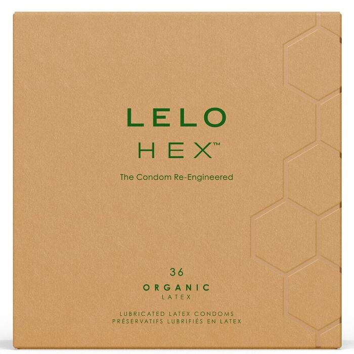 LELO - CAIXA DE PRESERVATIVOS ORGÂNICOS HEX 36 UNIDADES