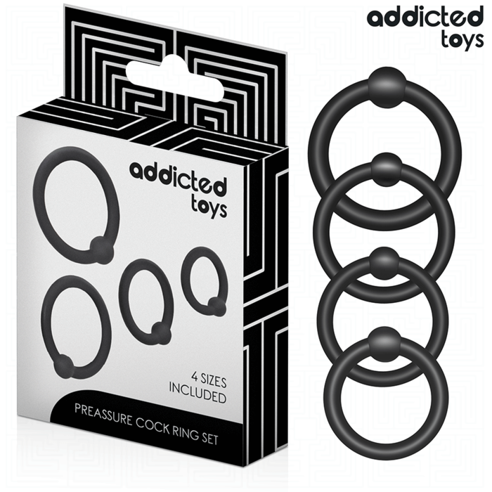 ADDICTED TOYS - CONJUNTO DE ANÉIS DE SILICONE DE PRESSÃO