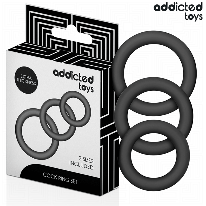 ADDICTED TOYS - CONJUNTO DE ANÉIS DE SILICONE MODELO 1