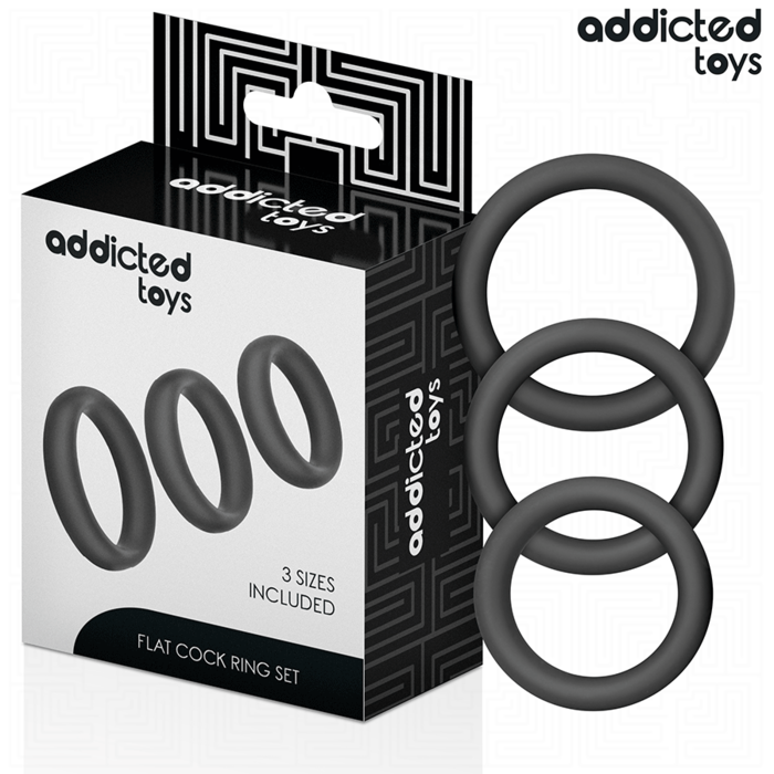 ADDICTED TOYS - CONJUNTO DE ANÉIS PLANOS DE SILICONE