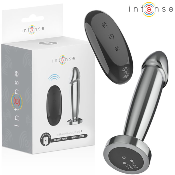 INTENSE - PLUG ANAL 10 VIBRAÇÕES DILDO DE METAL COM CONTROLE REMOTO S