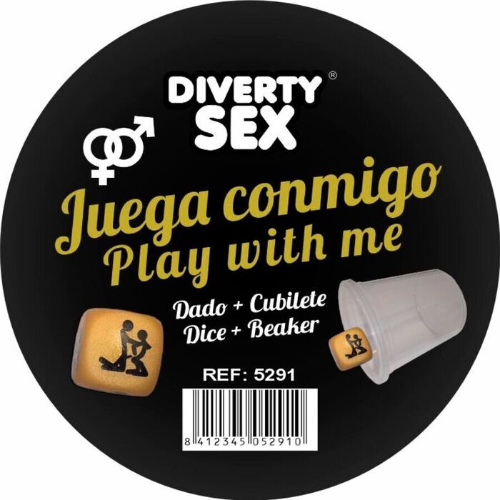 DIABLO PICANTE - DADO DURO DOURADO COM POSIÇÕES E CUBO