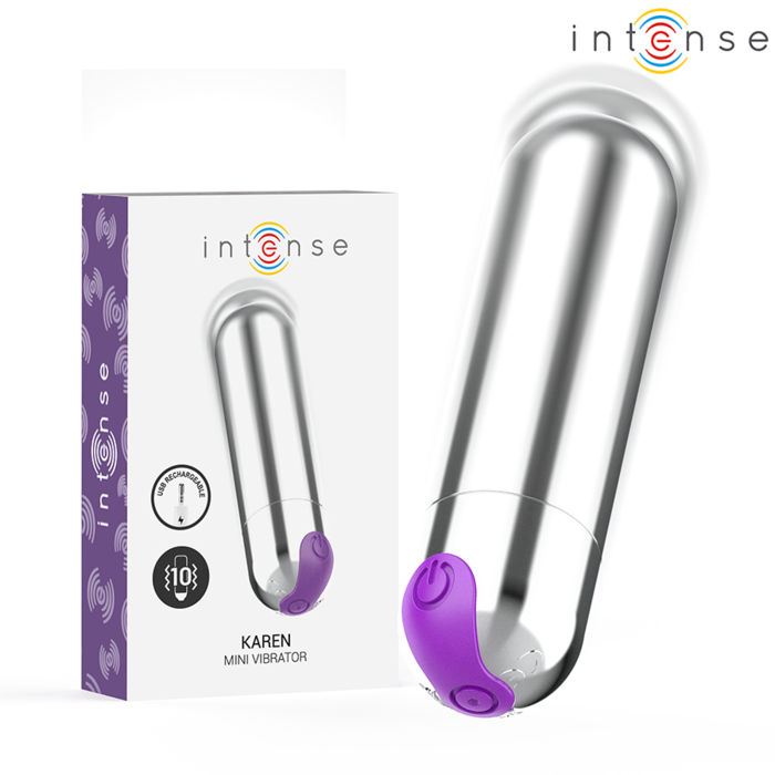 INTENSE - KAREN MINI VIBRATÓRIO RECARREGÁVEL PRATA
