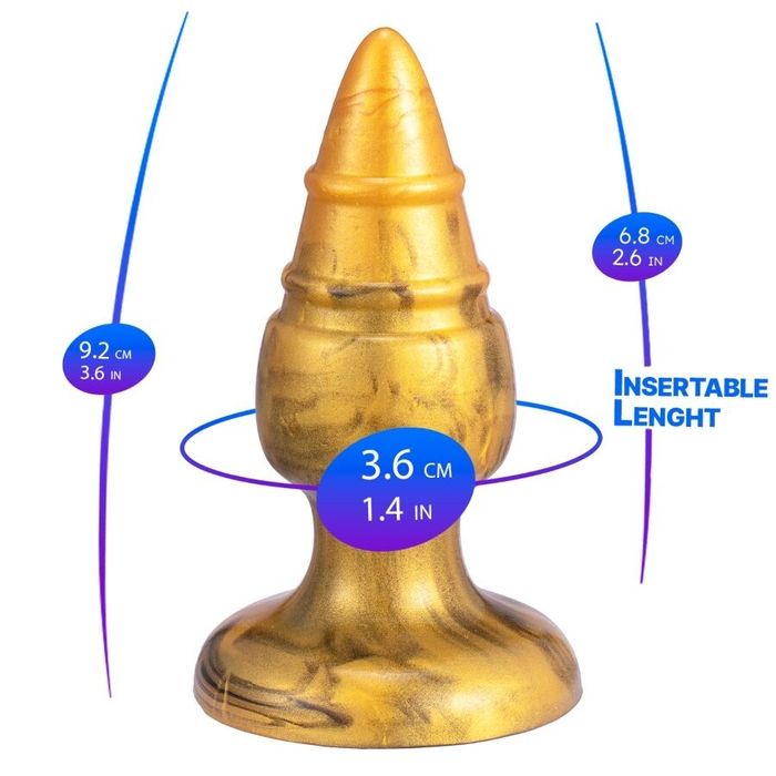 SILEXD - GOLDY PLUG ANAL FANTASY DE SILICONE LÍQUIDO TERMOREATIVO DOURADO 9,2 CM