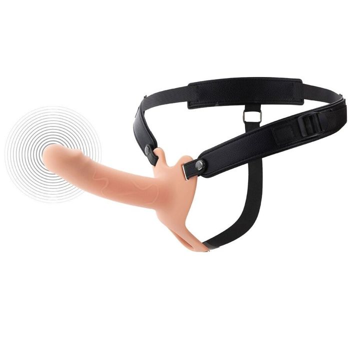 HIDDEN DESIRE - INFERNO MANGA PENIANA VIBRATÓRIA COM STRAP-ON 16 CM