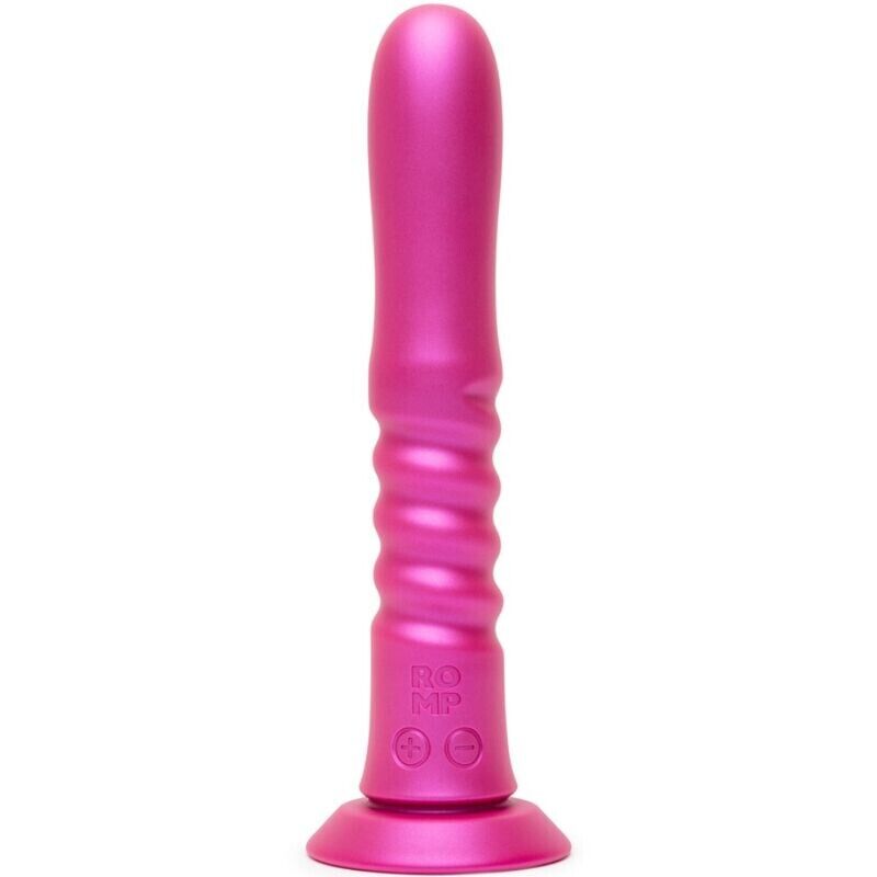 ROMP - JIGGLE VIBRADOR COM MOVIMENTOS PARA CIMA E PARA BAIXO COM VENTOSA ROSA