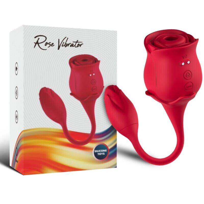 ARMONY - SUCKER DE CLITÓRIS ROSA E VIBRADOR 10 MODOS VERMELHO