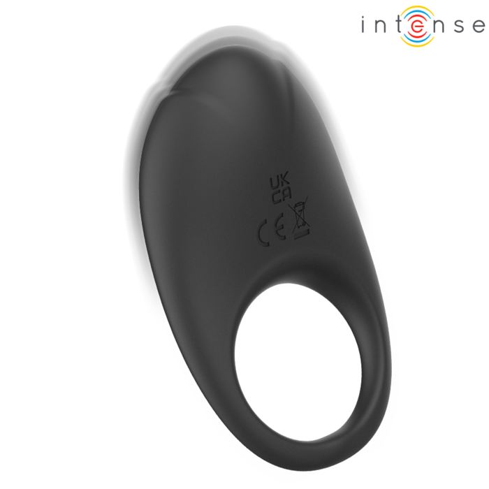 INTENSE - MERLOTTE ANILLO VIBRADOR CON ESTIMULACIÓN DE CLÍTORIS NEGRO