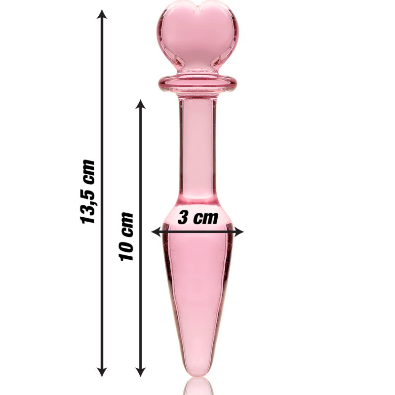 NEBULA SERIES BY IBIZA - MODELO 7 ANAL PLUG VIDRO BOROSILICADO ROSA 13.5 CM -O- 3 CM