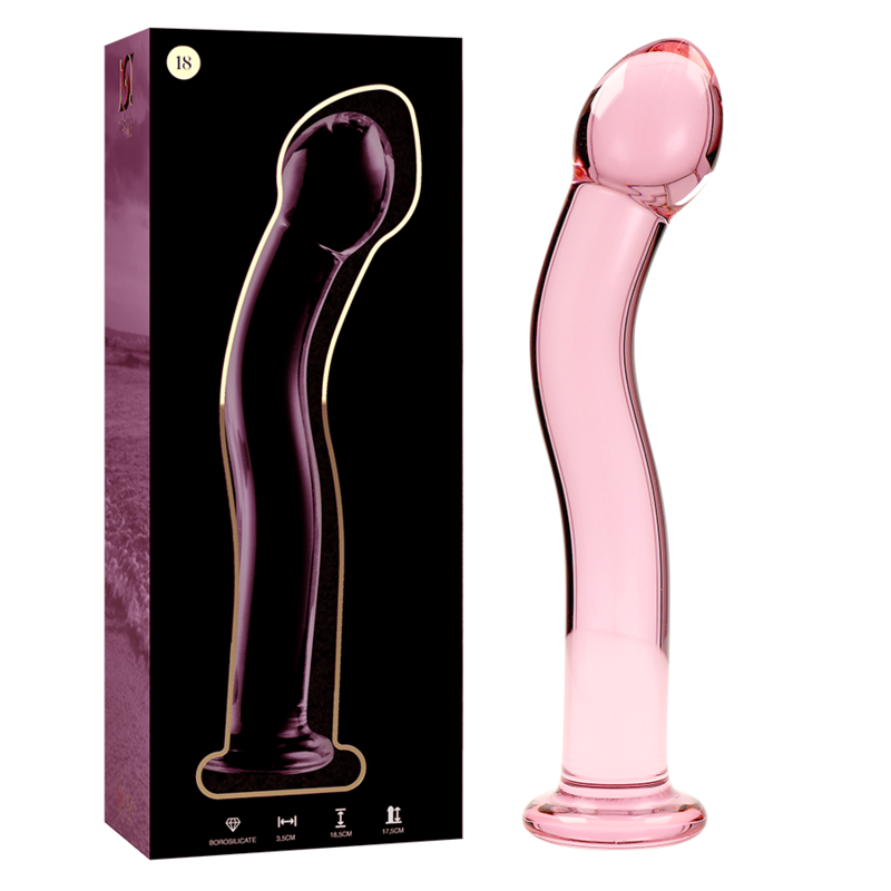 NEBULA SERIES BY IBIZA - MODELO 18 DILDO VIDRO BOROSILICADO ROSA 18.5 CM -O- 3.5 CM