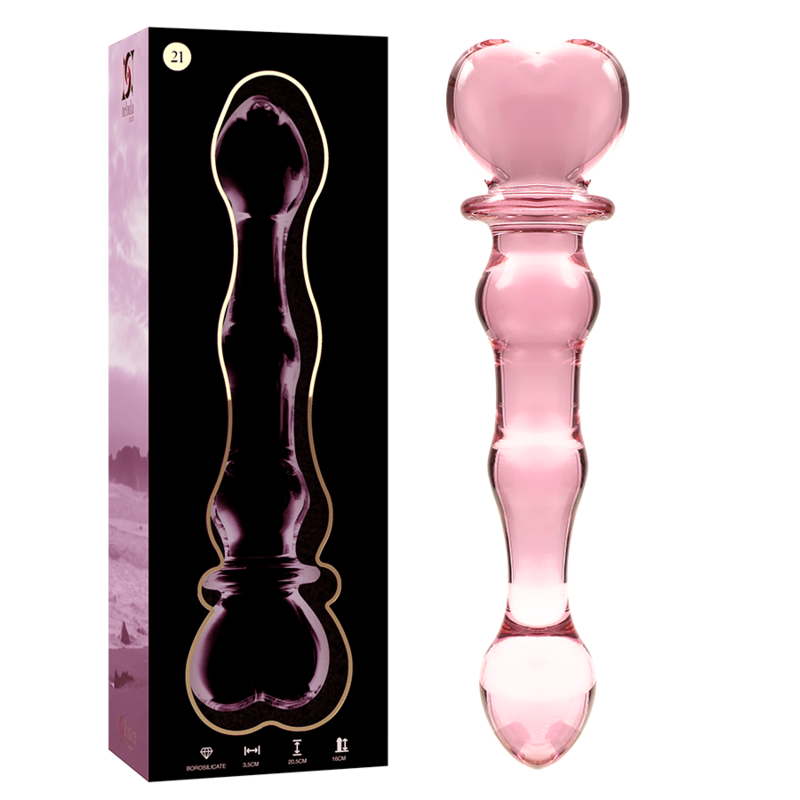 NEBULA SERIES BY IBIZA - MODELO 21 DILDO VIDRO BOROSILICADO ROSA 20.5 CM -O- 3.5 CM