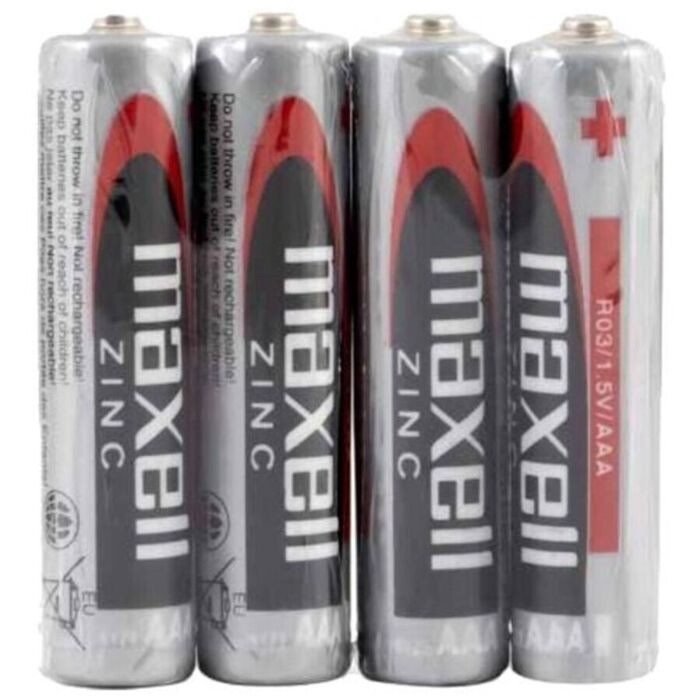 MAXELL - PILHA SALINA MANGANESO AAA R03 RETRÁTIL*4