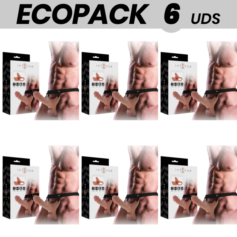 ECOPACK 6 UNIDADES - INTENSE ARNÊS OCO COM DILDO 16 X 3,5 CM