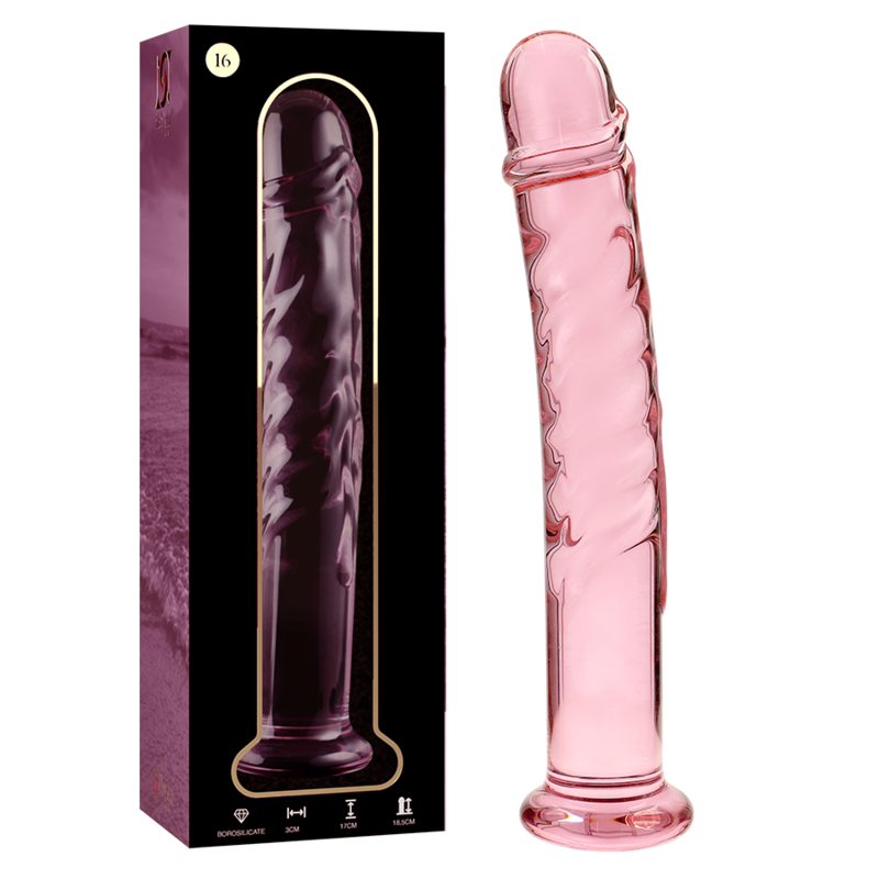 NEBULA SERIES BY IBIZA - MODELO 16 DILDO VIDRO BOROSILICADO ROSA 18.5 CM -O- 3 CM