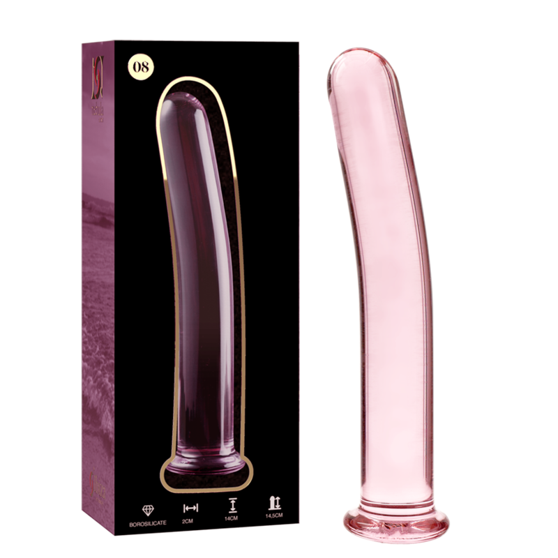 NEBULA SERIES BY IBIZA - MODELO 8 DILDO VIDRO BOROSILICADO ROSA 14.5 CM -O- 2 CM