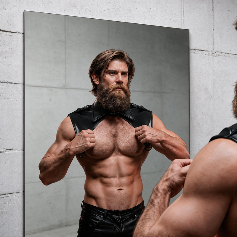 FETISH SUBMISSIVE ATTITUDE - ARNÊS DE PESCOO DE COURO ECOLÓGICO AJUSTVEL BRIGADE MASCULINO