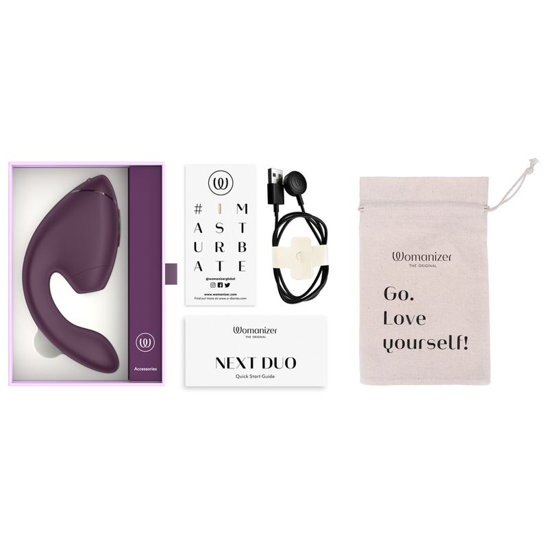 WOMANIZER - DUO NEXT Estimulador Duplo de Clitóris e Ponto G Roxo Escuro