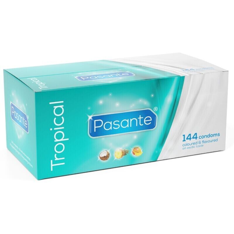 PASANTE - DE PRESERVATIVOS SABORES TROPICAIS 144 UNIDADES