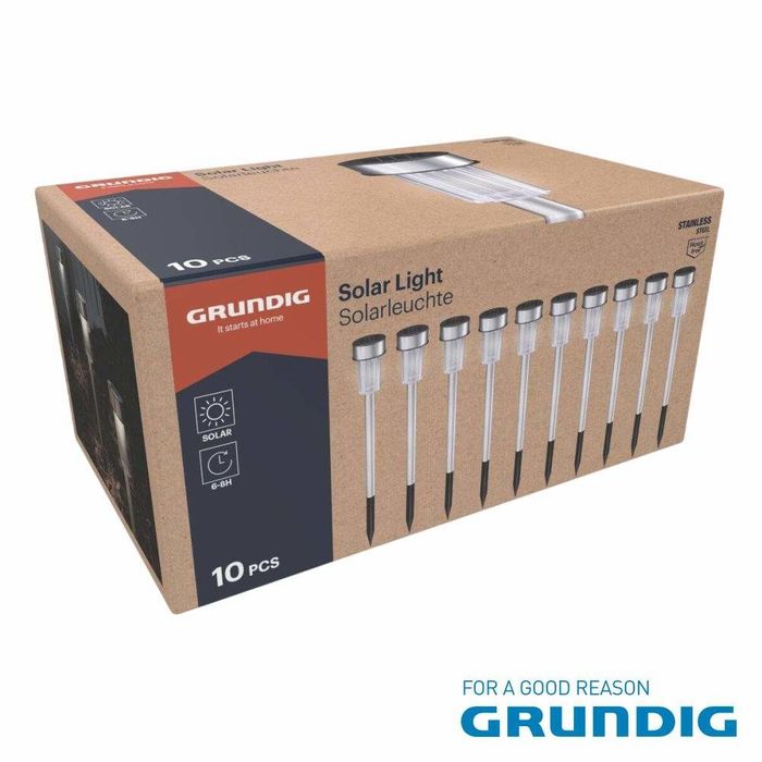 Expositor 10 Candeeiros LED Solar P/ Iluminação de Jardim