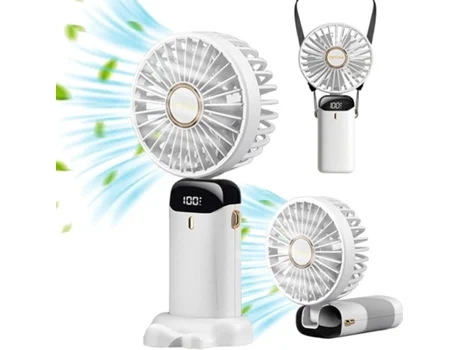 Miniventilador portátil com display digital LED