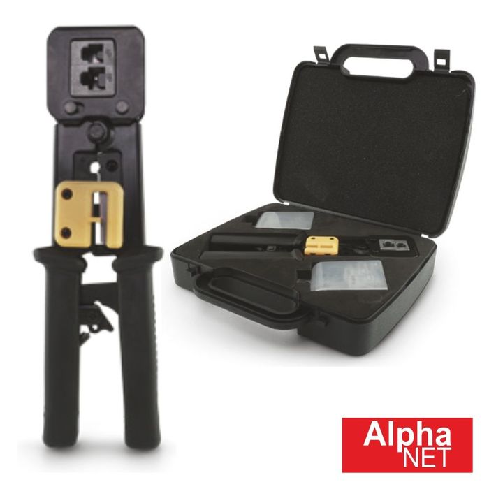 KIT ALICATE DE CRAVAR + FICHAS PASSANTE CAT5E UTP ALPHANET