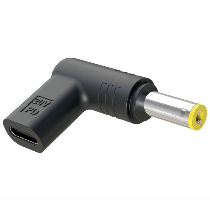 Ficha Adaptadora USB-C Fêmea / Ficha DC 1.7x5.5mm Macho