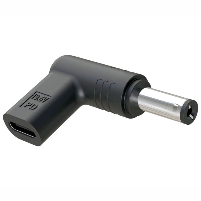 Ficha Adaptadora USB-C Fêmea / Ficha DC 2.1x5.5mm Macho