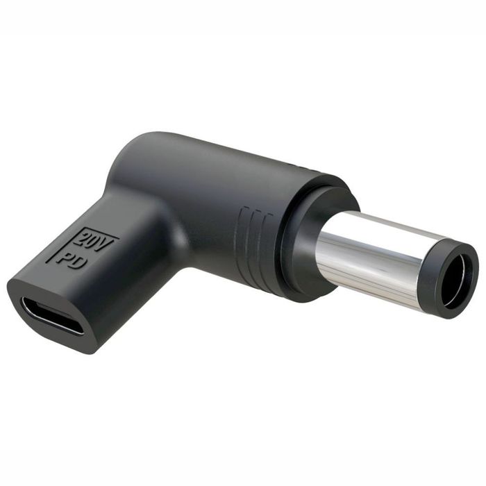 Ficha Adaptadora USB-C Fêmea / Ficha DC 5.0x7.4mm Macho